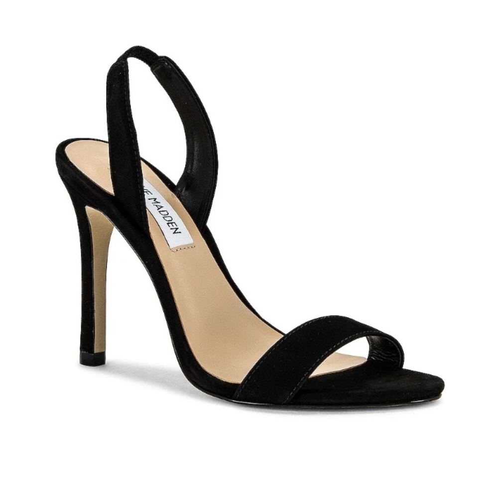 Steve Madden Women’s Marabella Heeled Slingback Black Nubuck US 9